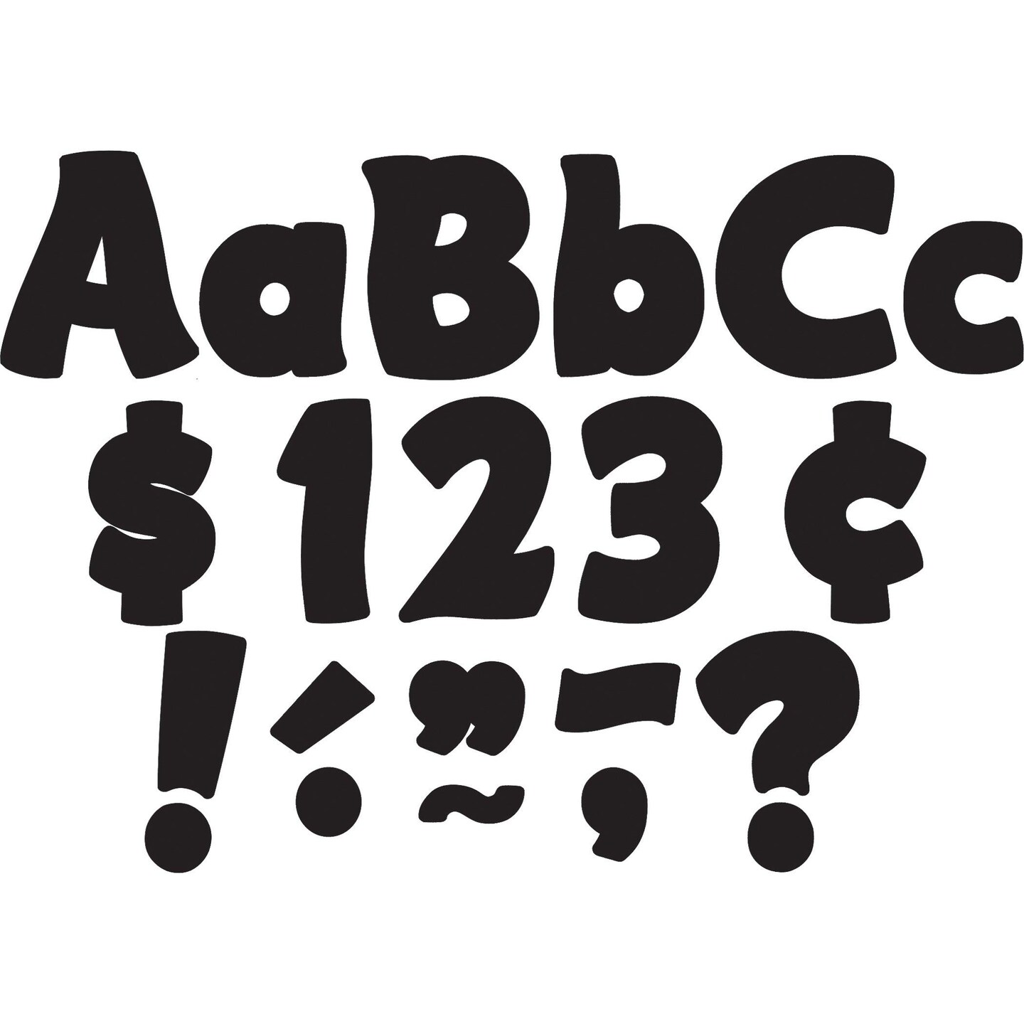 Black Funtastic 4&#x22; Letters Combo Pack, 208 Per Pack, 3 Packs