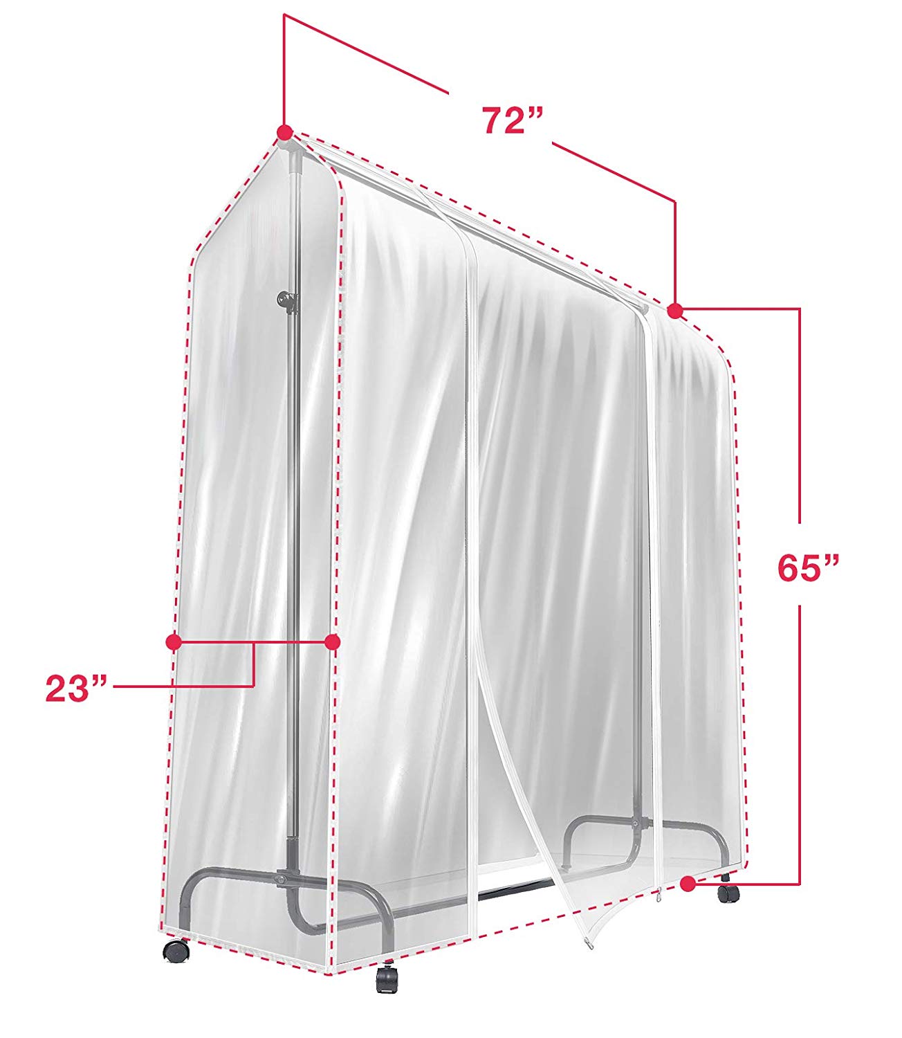 Sorbus 6 ft Clear Garment Rack Cover - Garment Coat Hanger Protector Clothing Storage for Dresses, Suits, Coats, and more