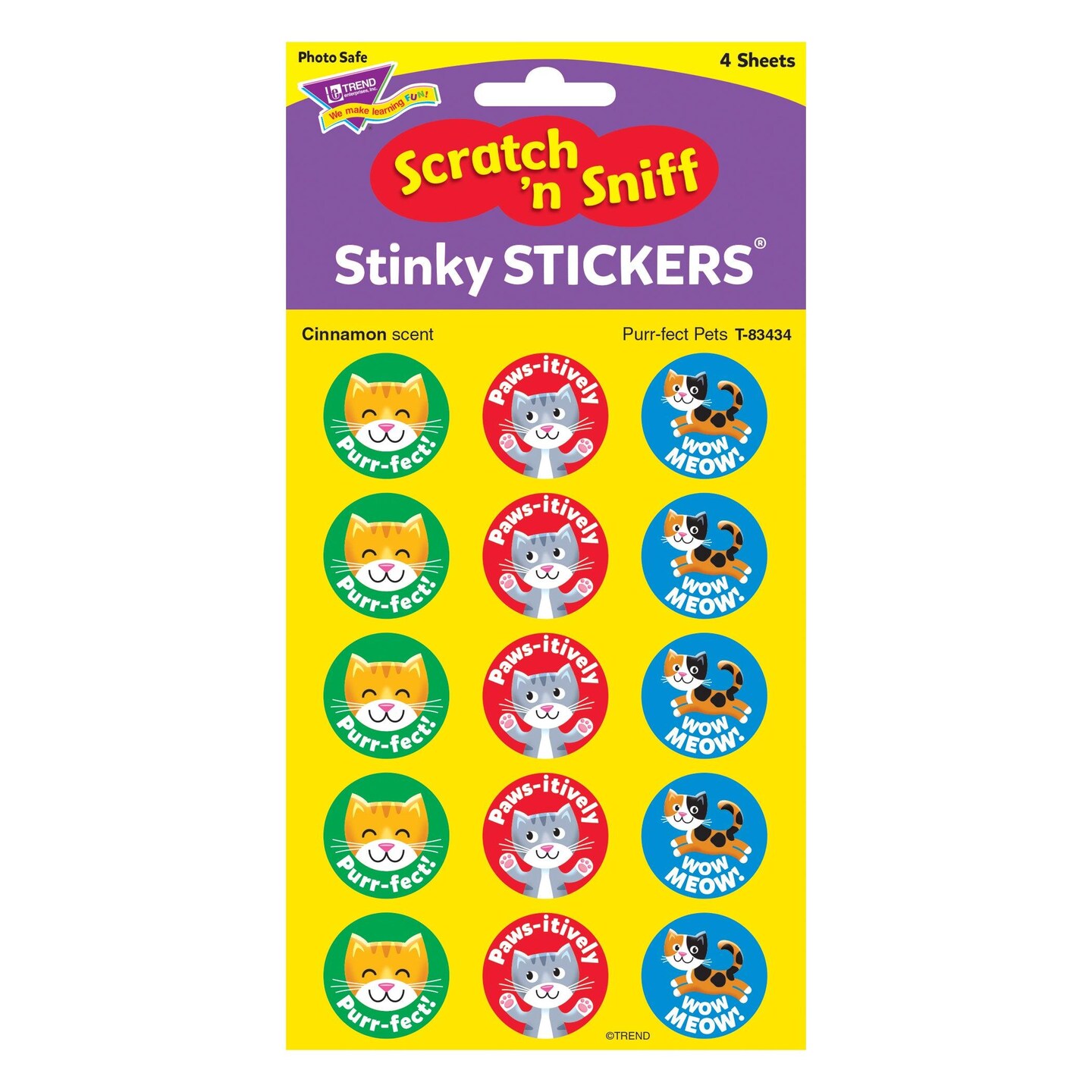 Purr-fect Pets/Cinnamon Stinky Stickers&#xAE;, 60 Per Pack, 6 Packs