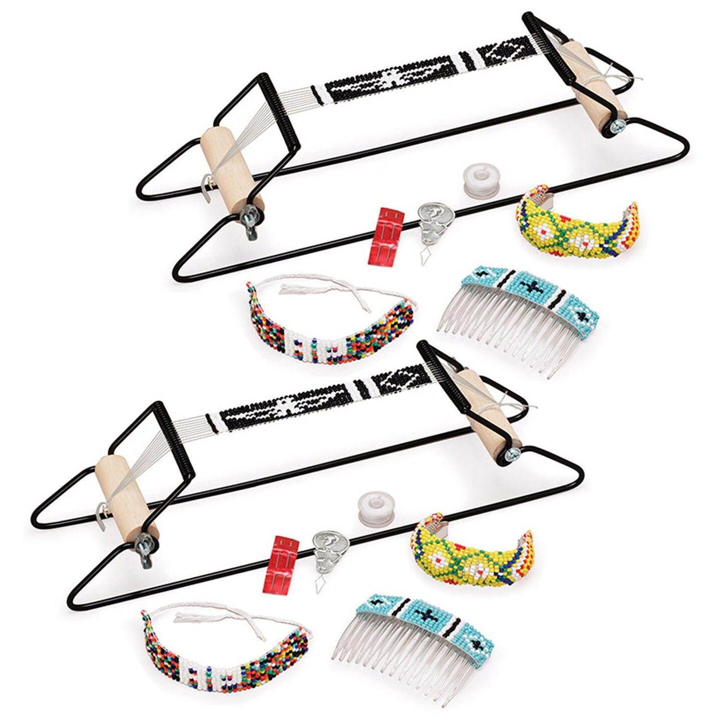 Bead Loom Kit, Assorted Colors, 6&#x22; Beading Area, Pack of 2 Kits
