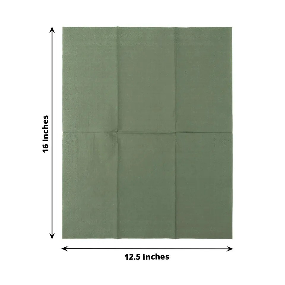 OLIVE GREEN 50 Soft 2 Ply Dinner Cocktail Paper NAPKINS