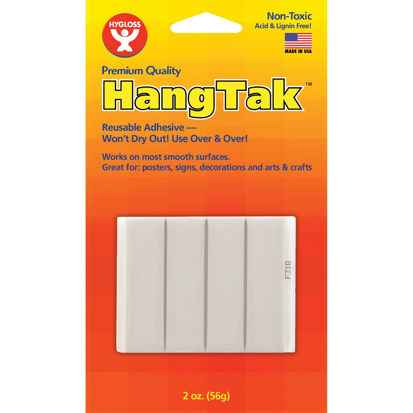 HangTak&#x2122; Reusable Adhesive, White, 2 oz. Per Pack, 12 Packs