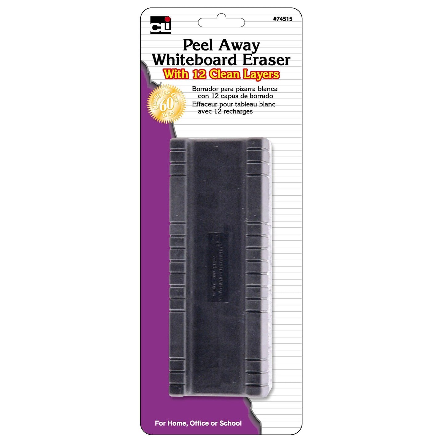 Whiteboard Eraser, Peel Away Layers, 5&#x22; Felt, Pack of 6