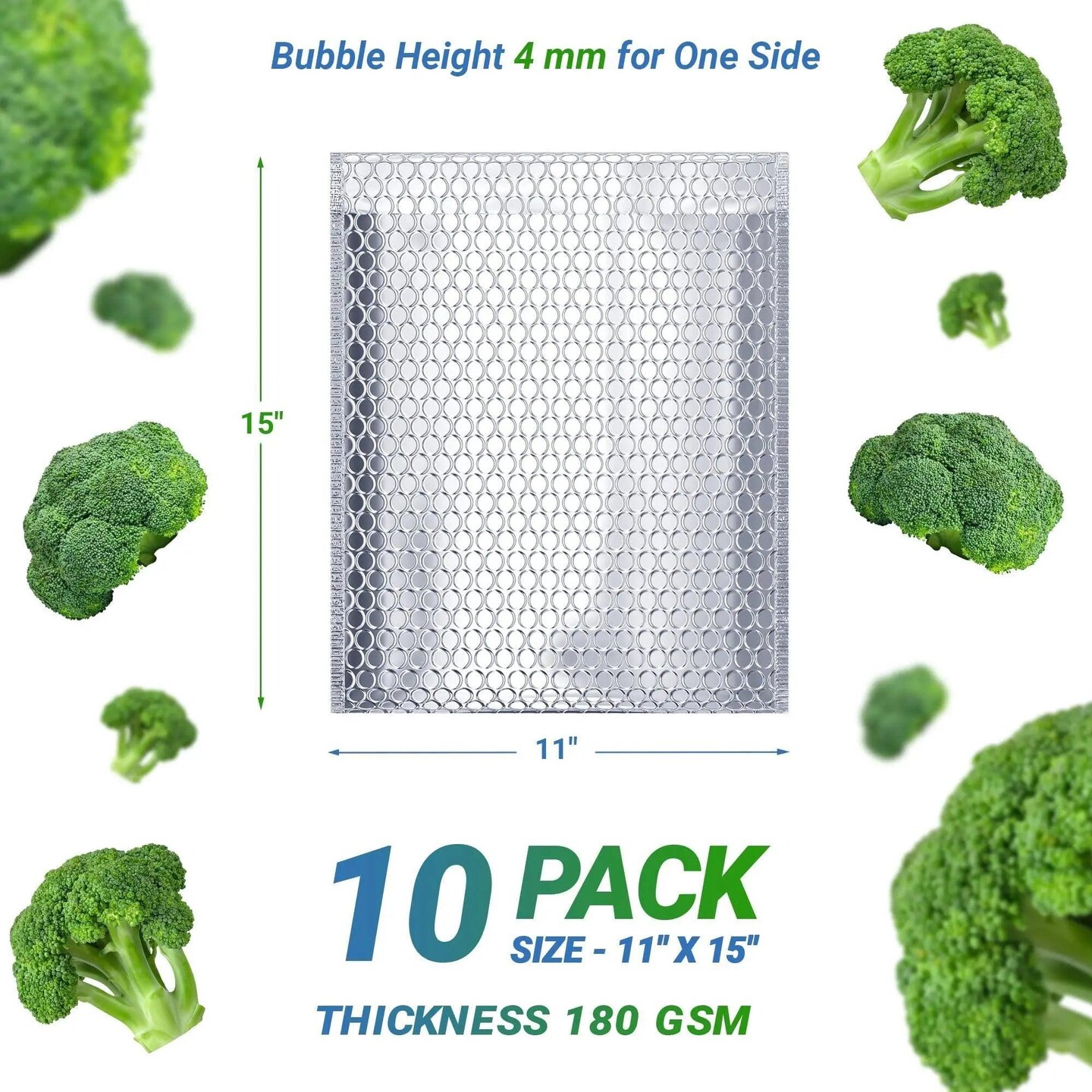 Thermal Bubble Mailer 11 x 15 Pack of 10 Foil Mailing Envelopes Self Seal Cool Bubble Mailers Waterproof Cold Shipping Package Insulated Shipping Bags for Food Perishables Cosmetics