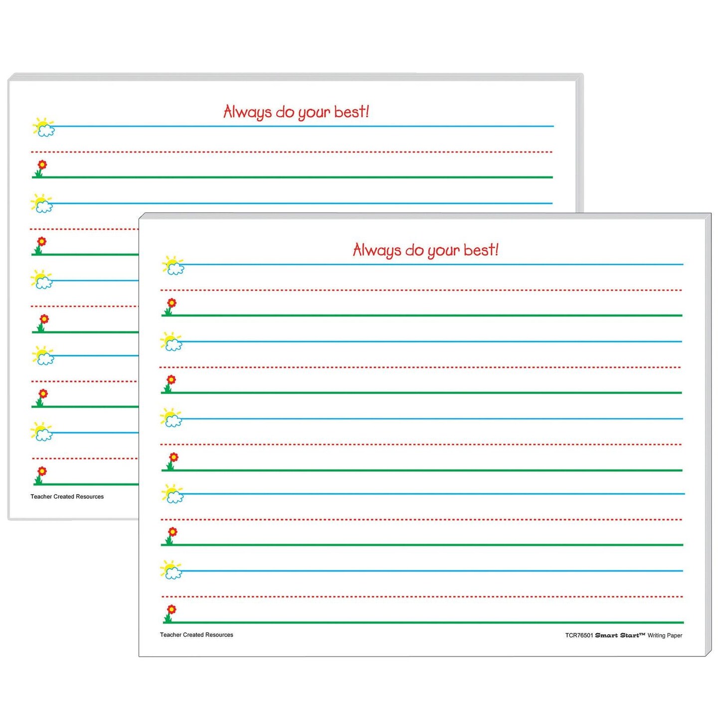 Smart Start K-1 Writing Paper: 100 Sheets Per Pack, 2 Packs