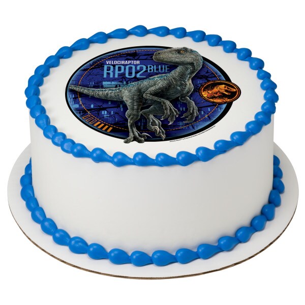 Jurassic World Fallen Kingdom Blue Edible Cake Topper Image - 7.5" Round