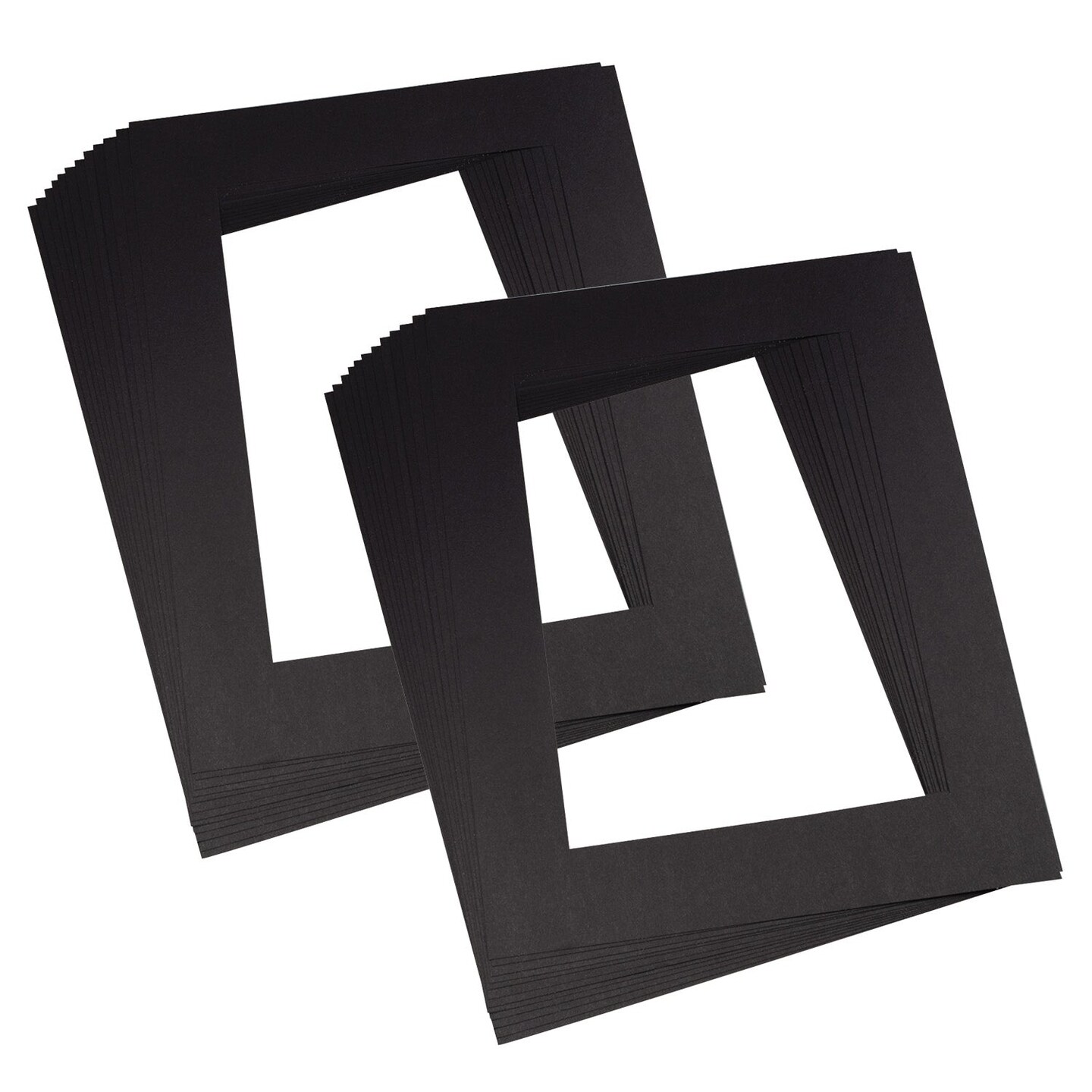 Pre-Cut Mat Frames, 11.5&#x22; x 16.75&#x22; Frame, 8&#x22; x 10.75&#x22; Window, Black, 12 Per Pack, 2 Packs