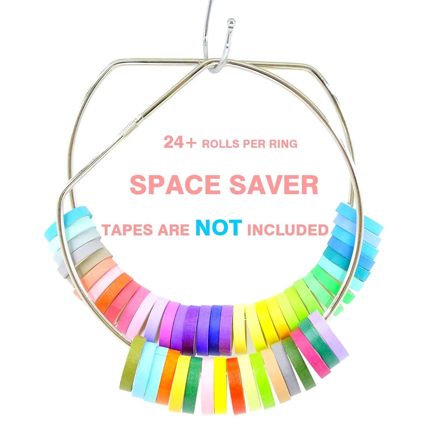 3 Pack Washi Tape Organizer Washi Tape Storage Ring (8 inches)