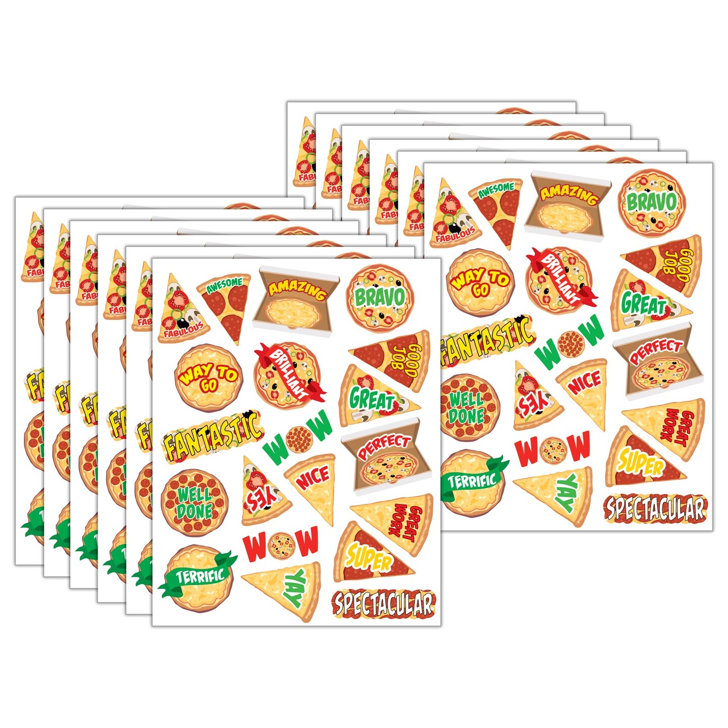 Pizza Stickers, 120 Per Pack, 12 Packs