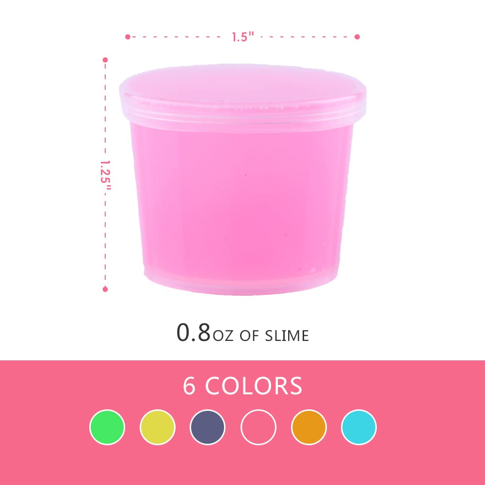 24 Pieces Glow in The Dark Slime, Party Favors Slime, Crystal Galaxy Slime kit with Multi Colors - Blue, Pink, Yellow, Green, Orange and Purple Color, Birthday Gifts for Kids Girl and Boys