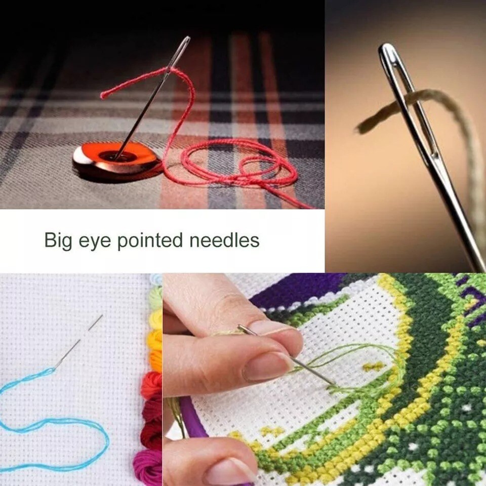 30-Pieces Large Eye Needles for Hand Sewing with Storage Tube