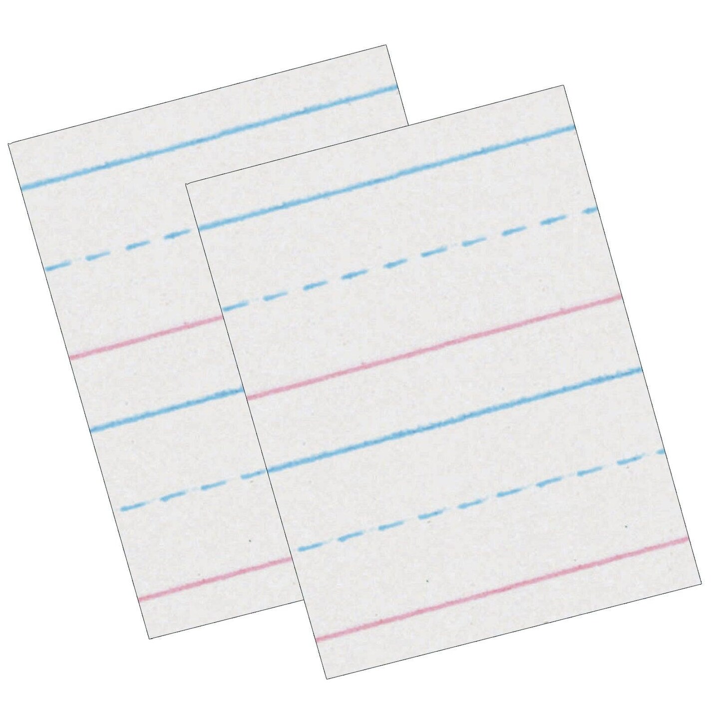 Sulphite Handwriting Paper, Dotted Midline, Grade 1, 5/8&#x22; x 5/16&#x22; x 5/16&#x22; Ruled Long, 10-1/2&#x22; x 8&#x22;, 500 Sheets Per Pack, 2 Packs