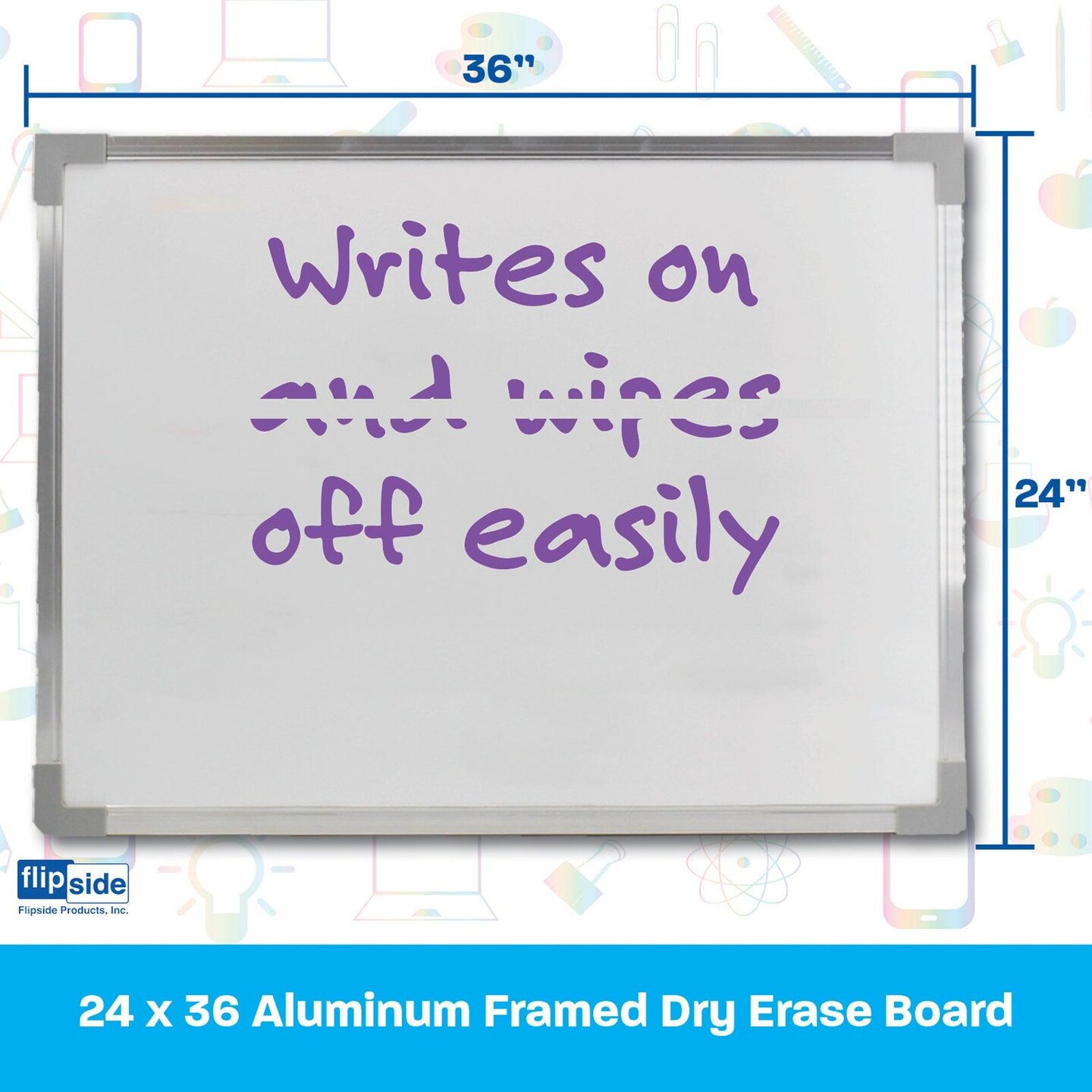 Aluminum Framed Dry Erase Board, 24&#x22; x 36&#x22;