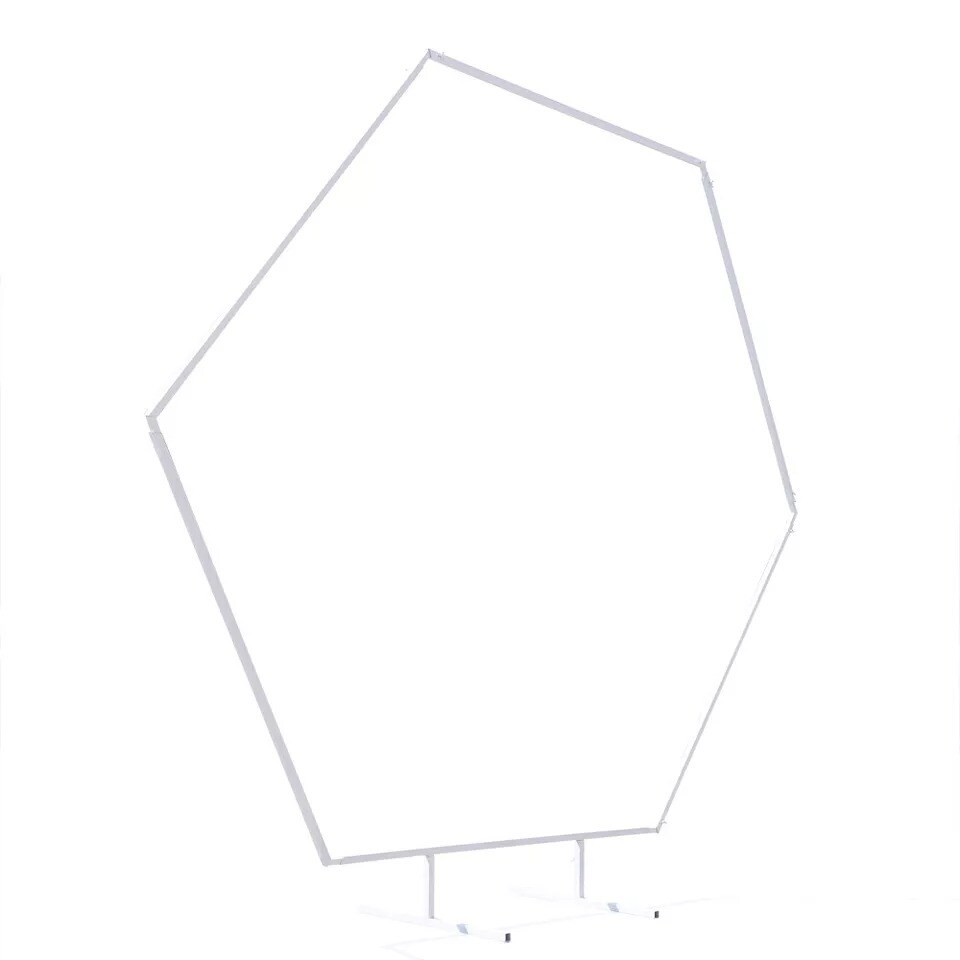7.8ft White Hexagon Wedding Arch Frame