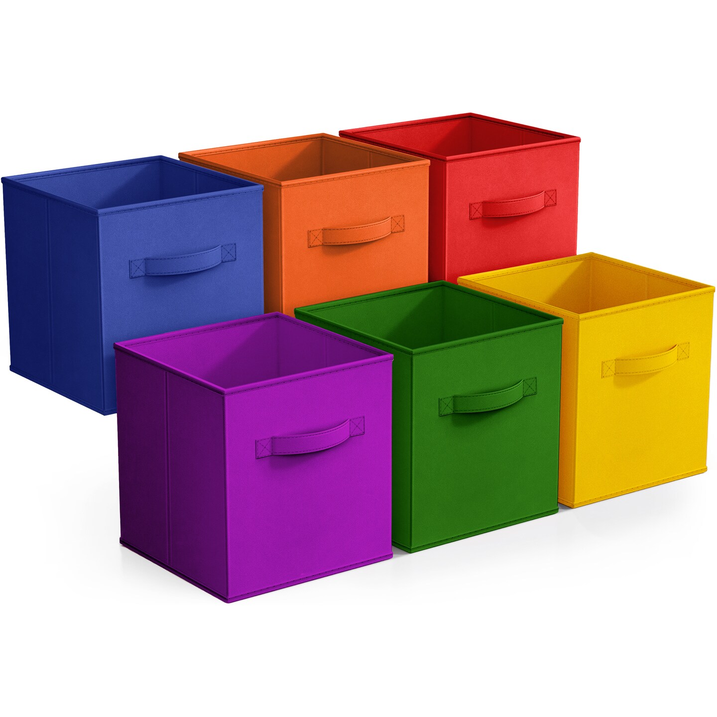 Sorbus 6 Pack 11 Inch Foldable Storage Cubes with Handles- for Organizing Home, Shelves, Nursery, Playroom, Closet and More