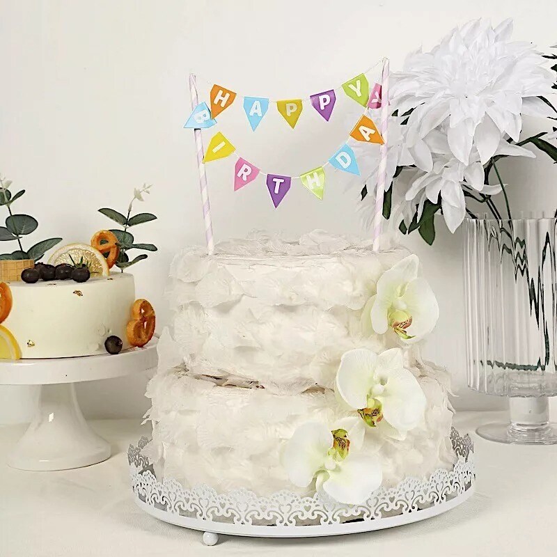 Lavender Happy Birthday Cake Topper Banner Set