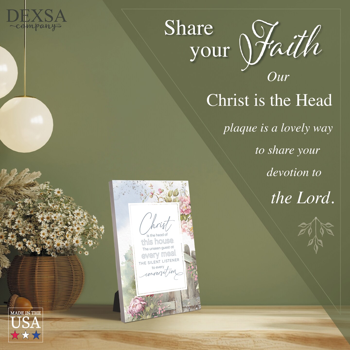 Christ Is The Head Wood Plaque with Easel and Hook Wall Tabletop Art - 6 inches x 9 inches