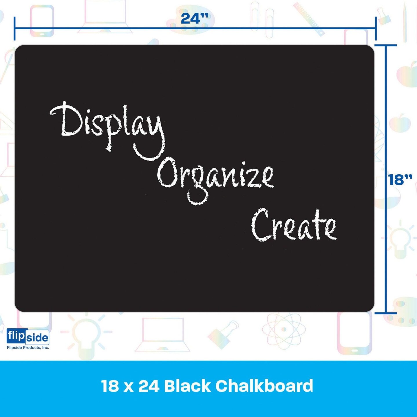 Chalk Board, Black, 18&#x22; x 24&#x22;, Pack of 3