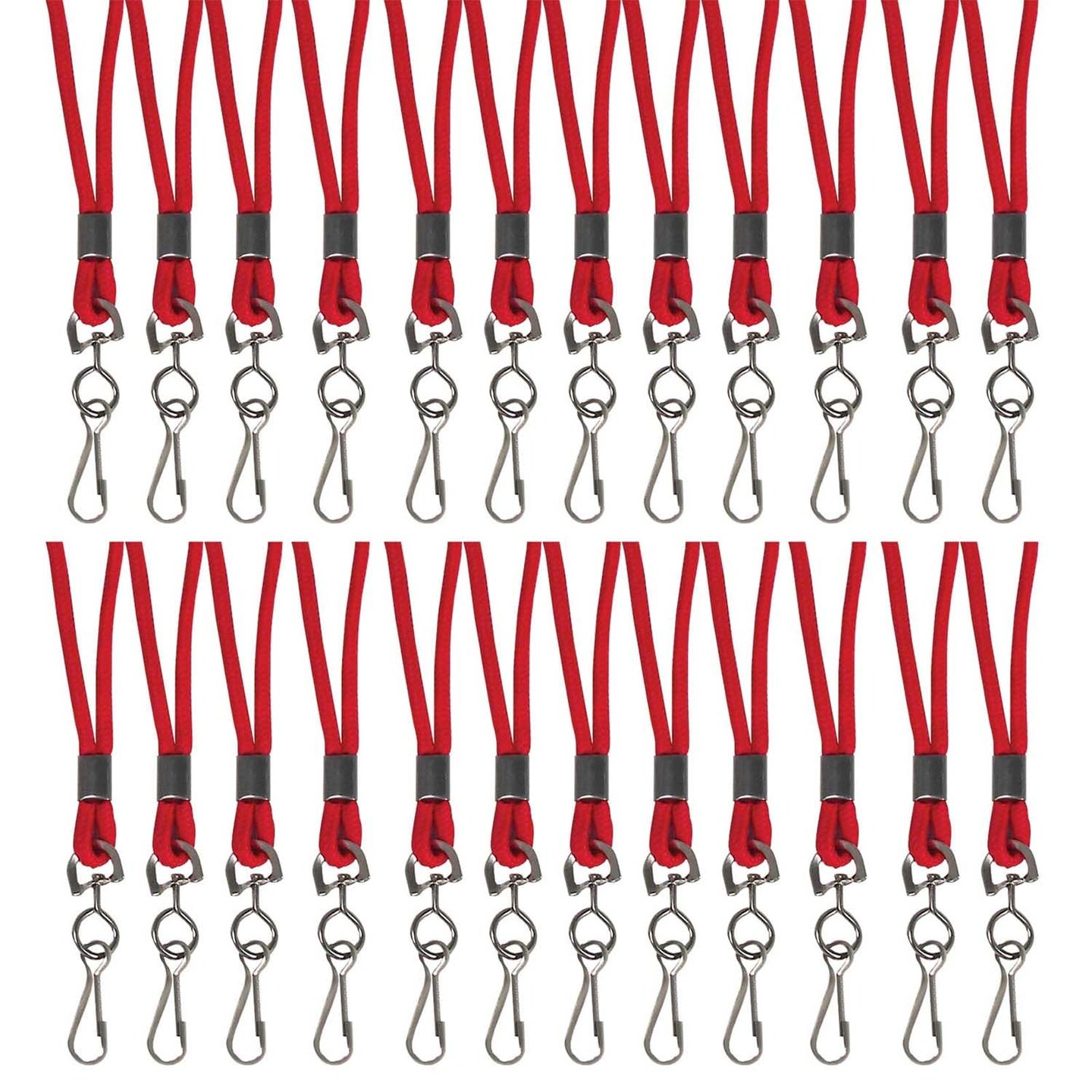 Standard Lanyard, Red, Swivel Hook, Pack of 24