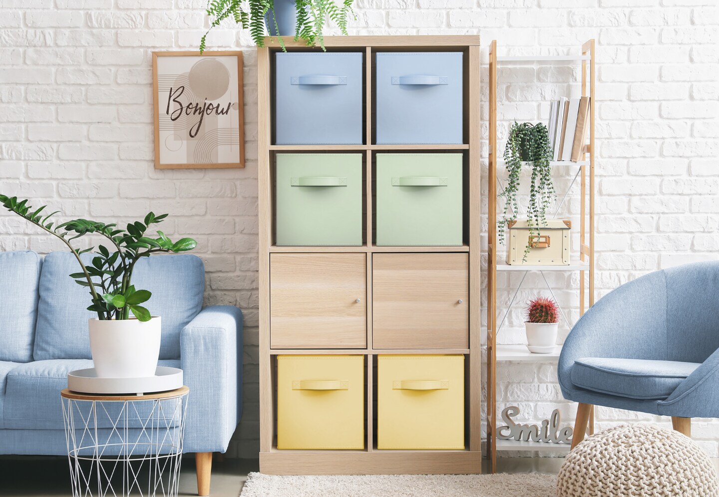 Sorbus 6 Pack 13 Inch Foldable Storage Cubes with Handles- for Organizing Home, Shelves, Nursery, Playroom, Closet and More