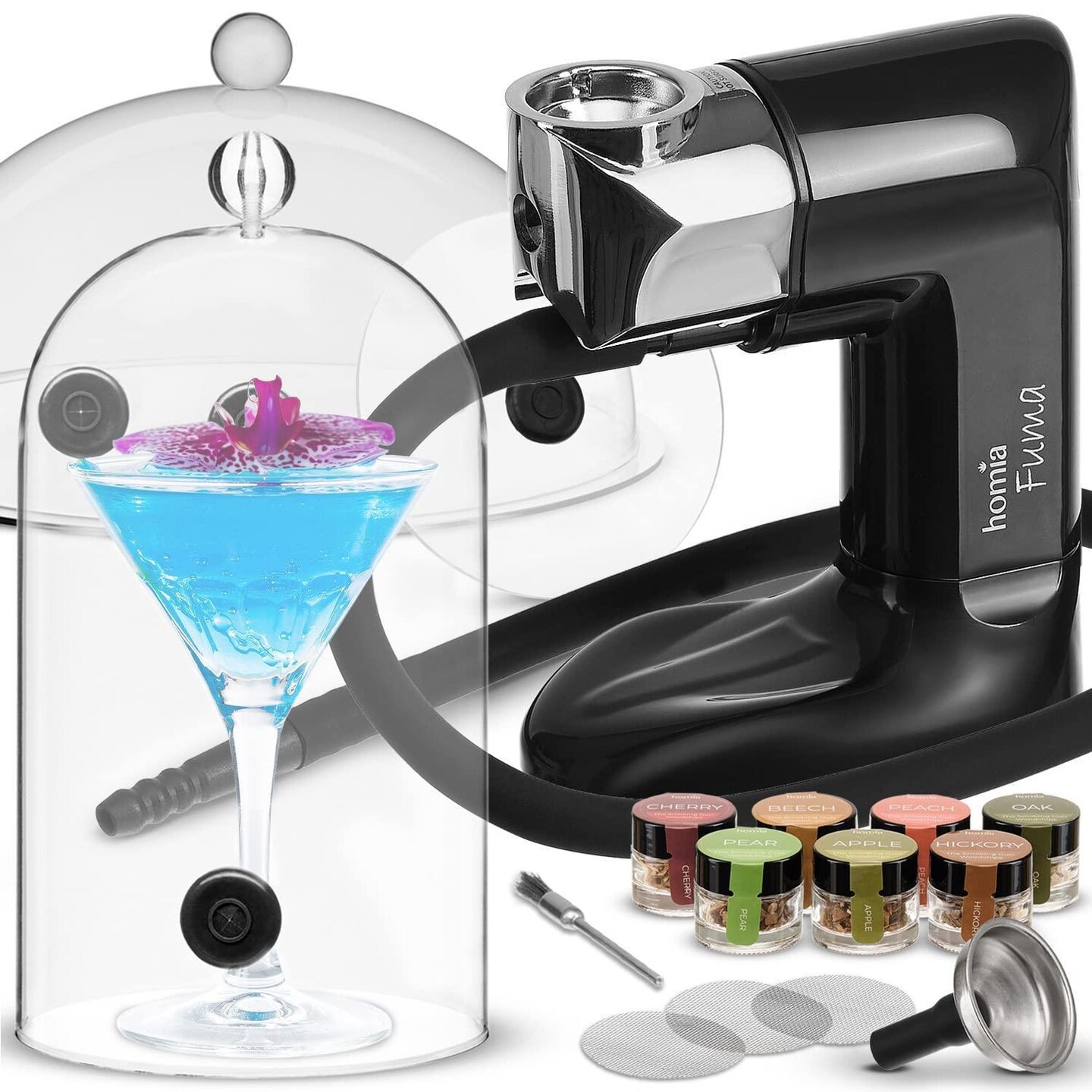 Smoking Gun Wood Smoke Infuser Universal Kit 14 PCS Smoker Machine with Accessories and Wood Chips Cold Smoke for Food and Drinks Gift for Man