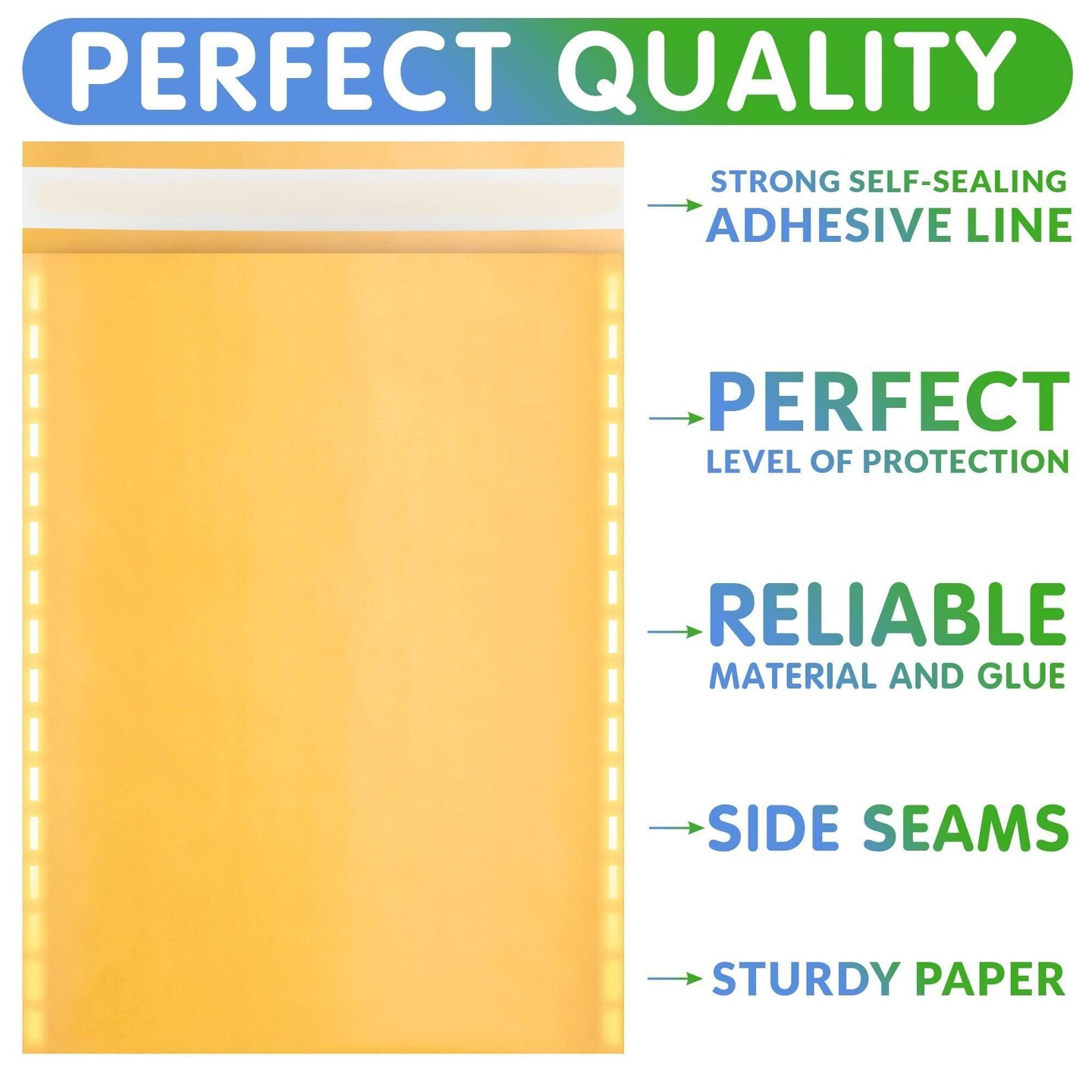 Pack of 10 Yellow Kraft Bubble Mailers 10.5 x 15 Paper Cushion Padded Envelopes 10 1 2 x 15 Shipping Bags with Peel and Seal for Mailing Packing and Packaging Pouch Bags with Cushioning