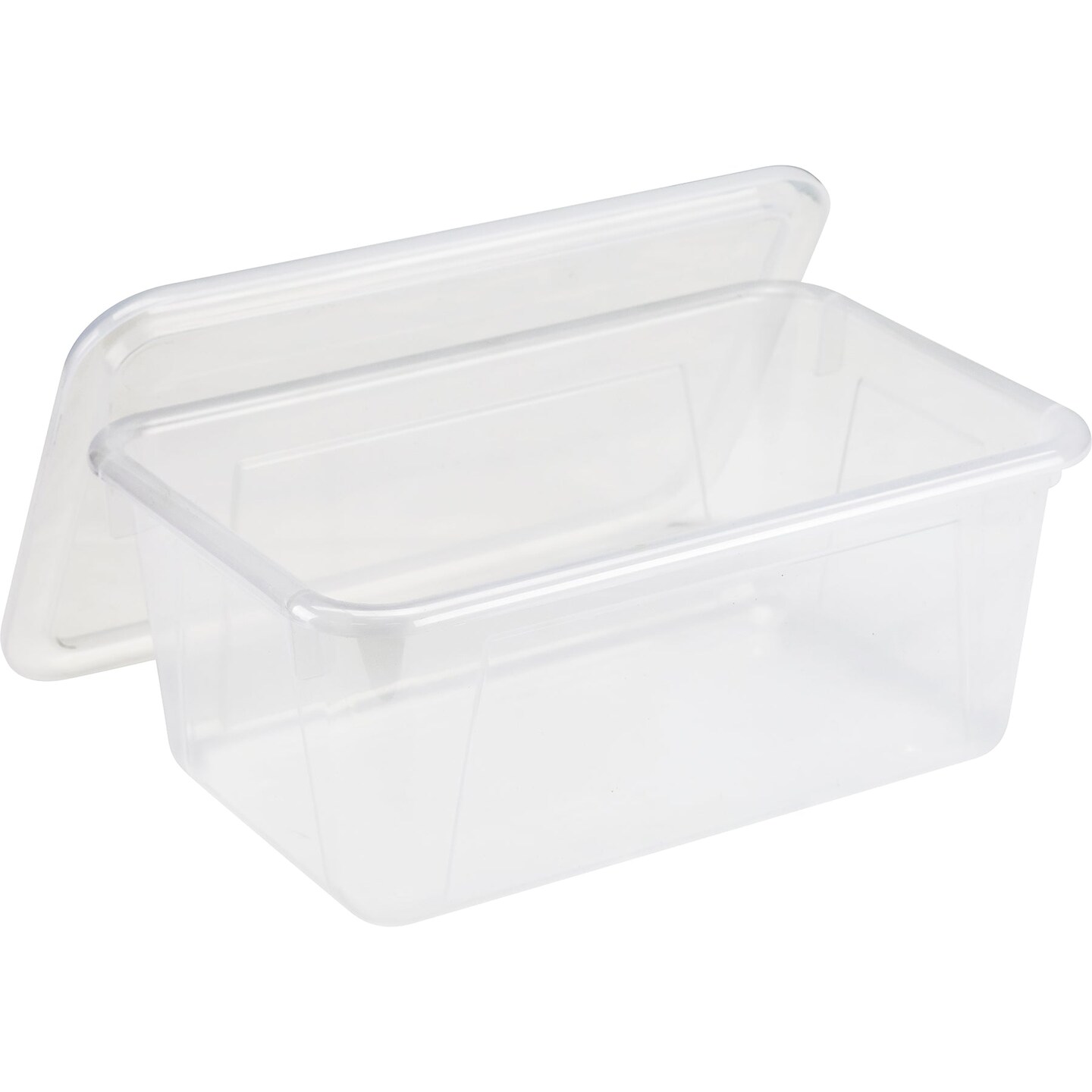 Small Cubby Bin with Lid, Clear, Pack of 3