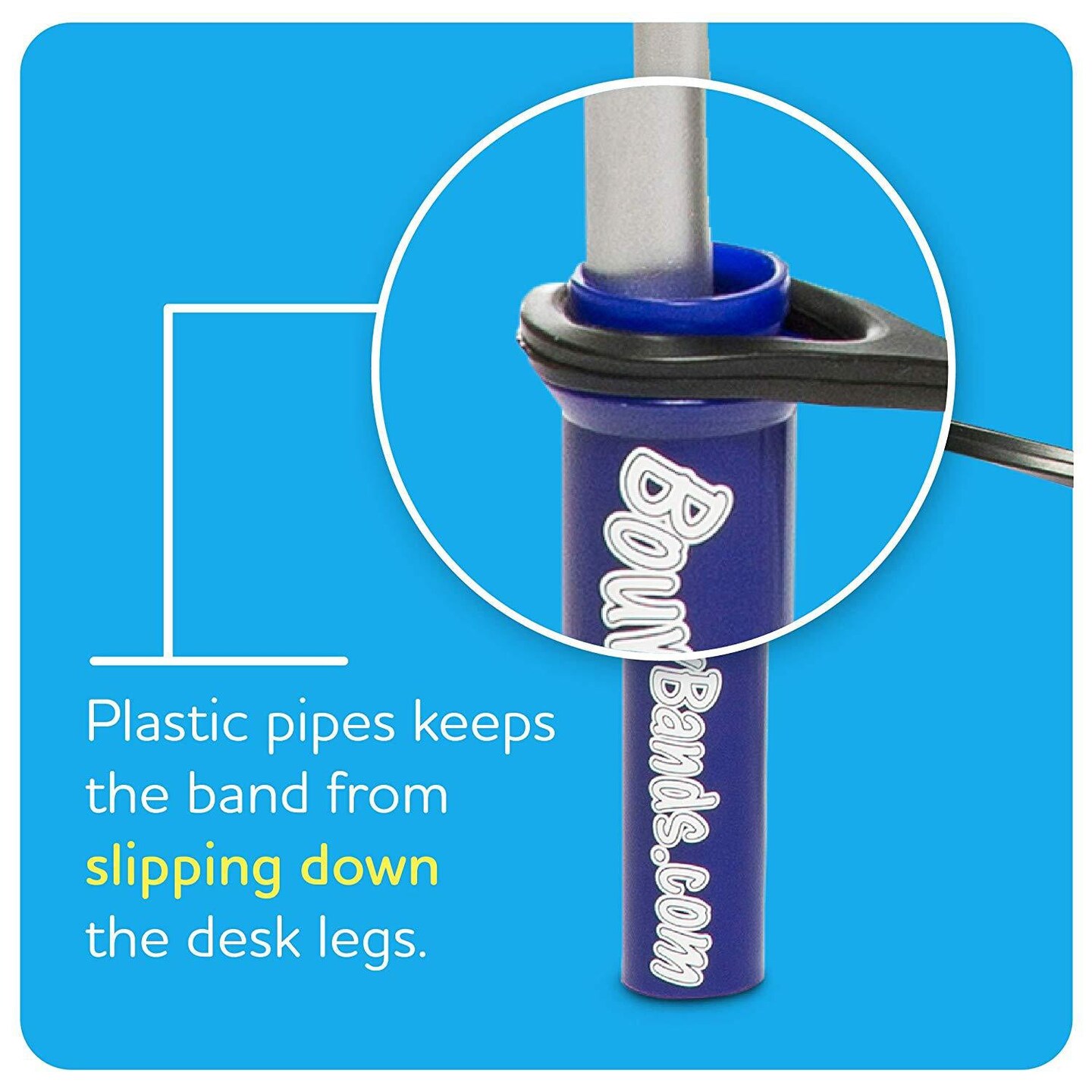 Chair Band for Extra-Wide School Desks, Blue Tubes