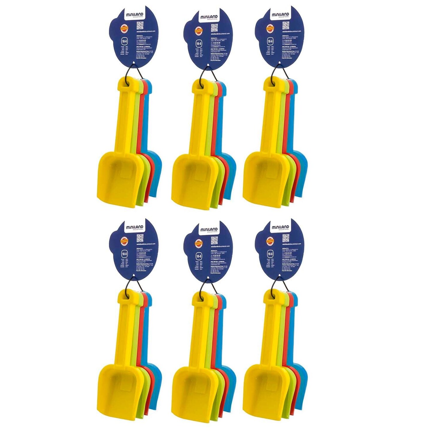 Plastic Shovel Sand &#x26; Water Toy, Assorted Colors, 4 Per Pack, 6 Packs