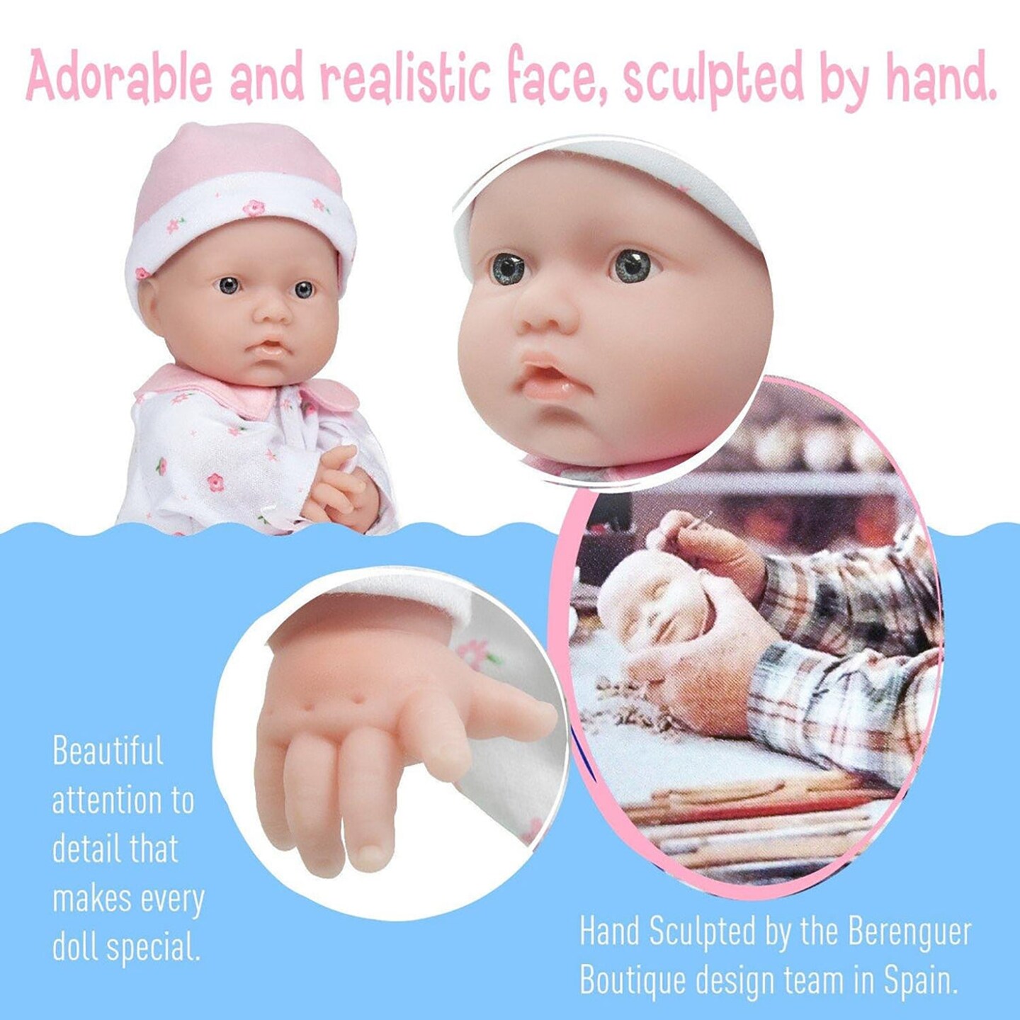 La Baby Soft 11&#x22; Baby Doll, Pink with Blanket, Caucasian