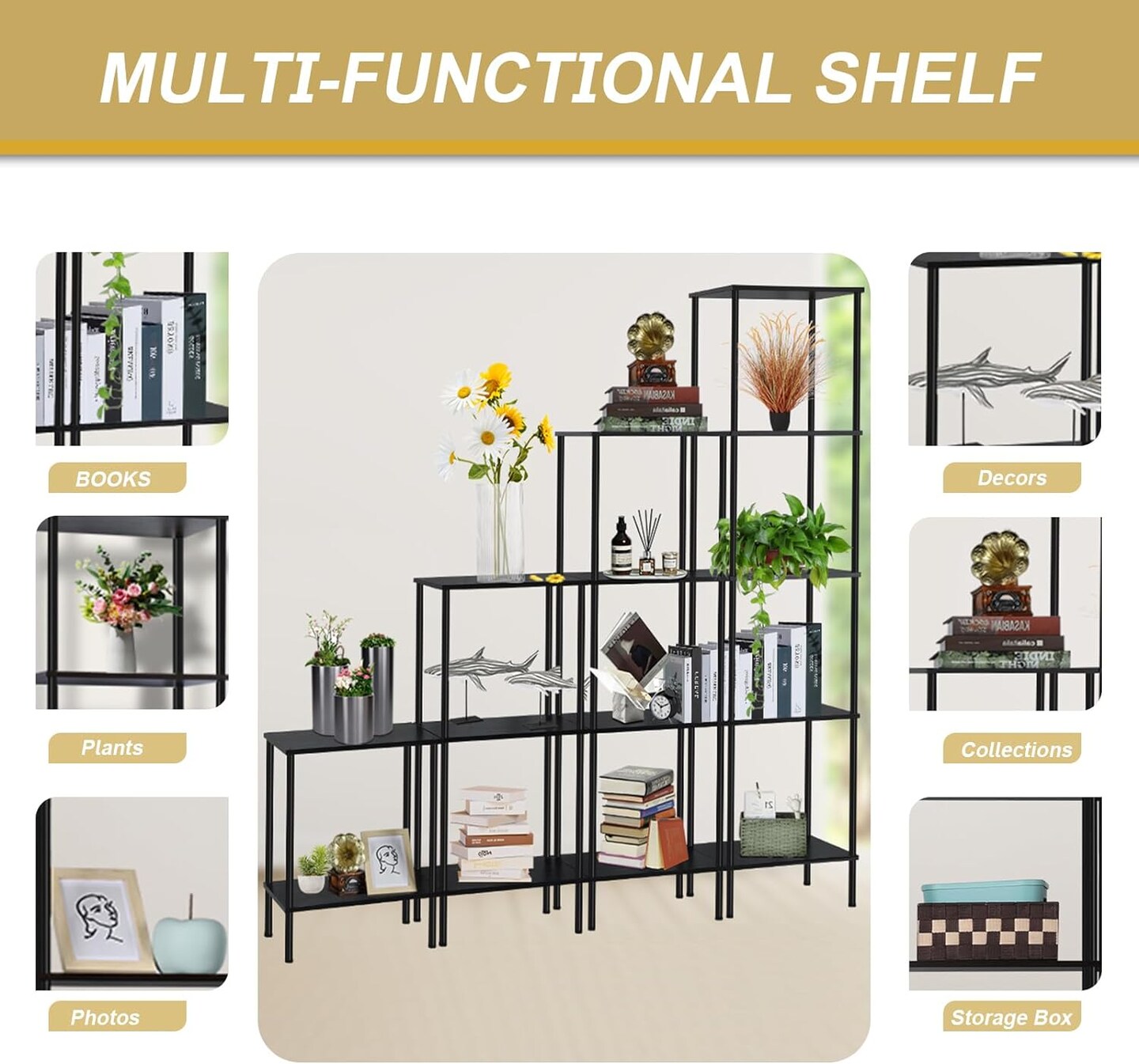 Rustic Display Open Shelf Storage Organizer