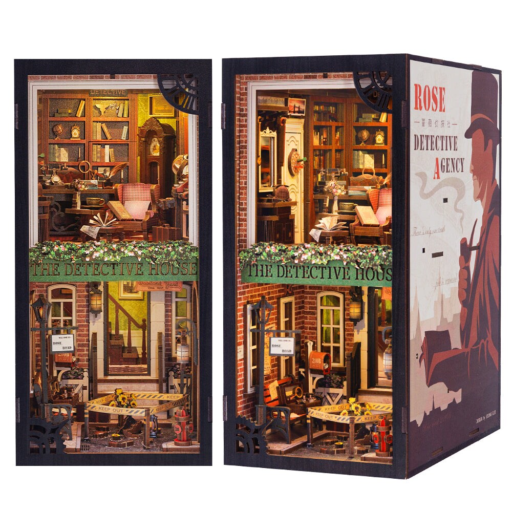 DIY Miniature Kit Book Nook: Rose Detective Agency w/ Dust Cover