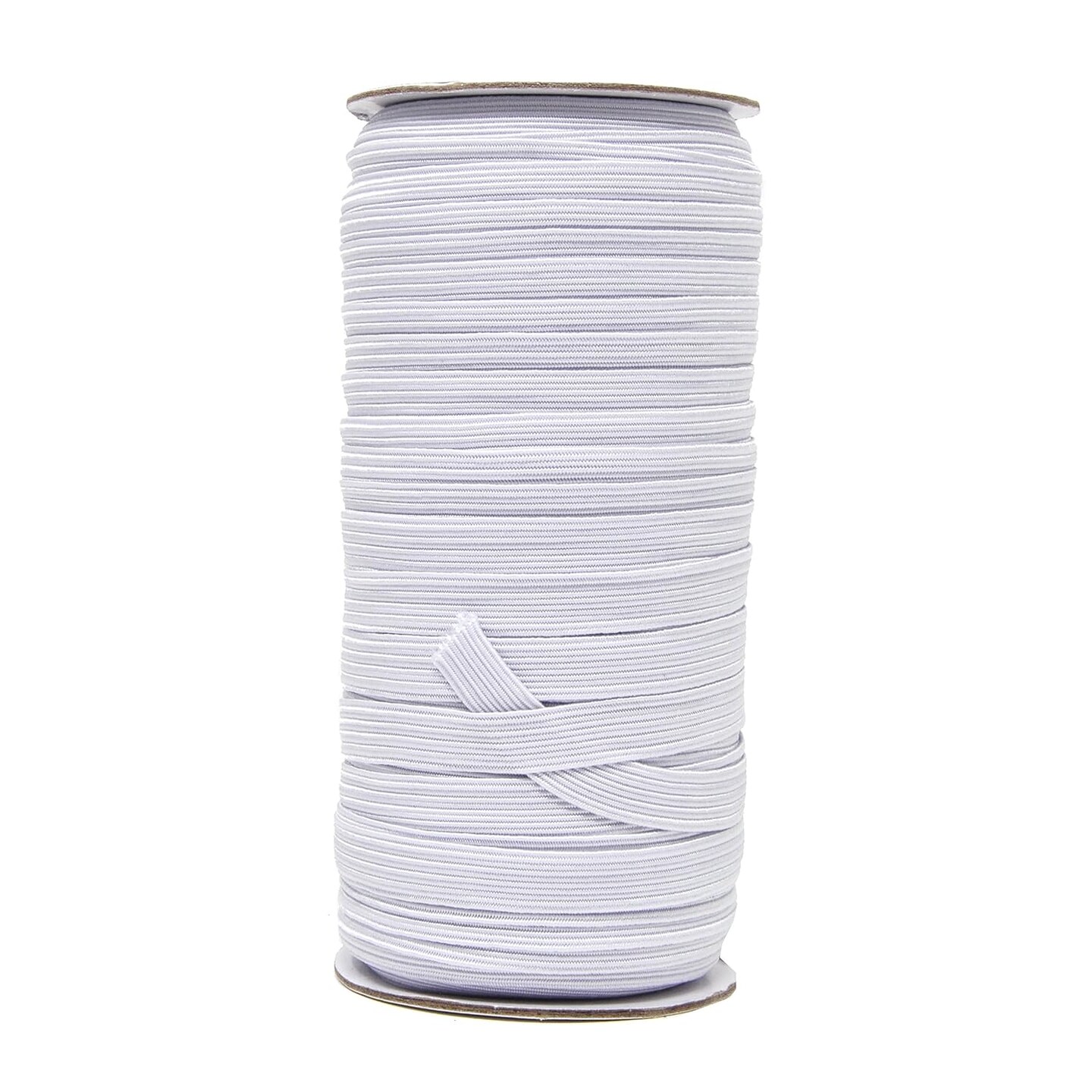 White Elastic Bands 3/8 Flat Elastic Cord Stretch Strap - 10mm 50 Yds Roll of Elastic Straps Braided Elastic Band - 3 8 Inch Elastics for Sewing and Elastic Crafting