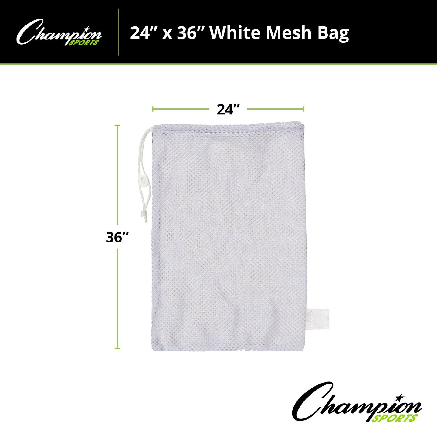 Equipment Bag, Mesh, 24&#x22; x 36&#x22;, White, Pack of 3