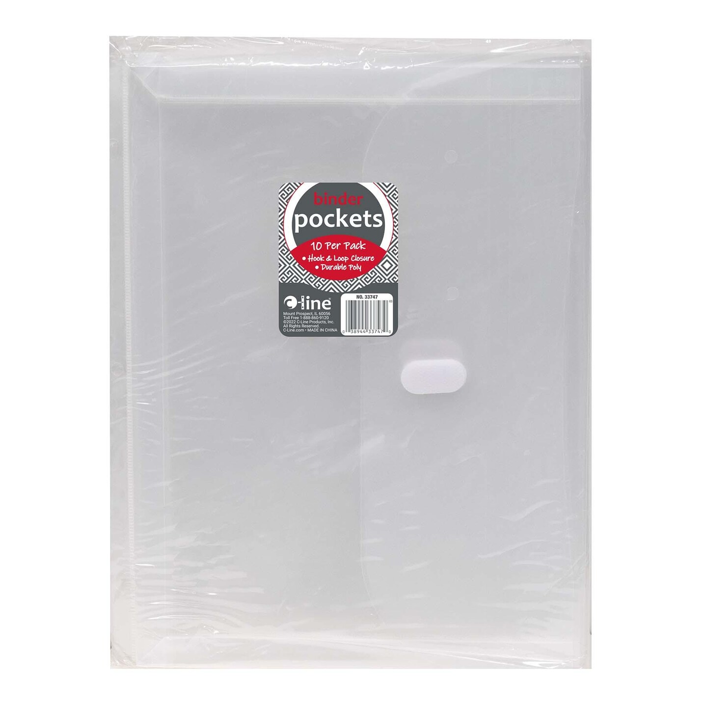 Super Heavyweight Poly Binder Pockets, Clear, Side Loading, 11&#x22; x 8.5&#x22;, Pack of 10
