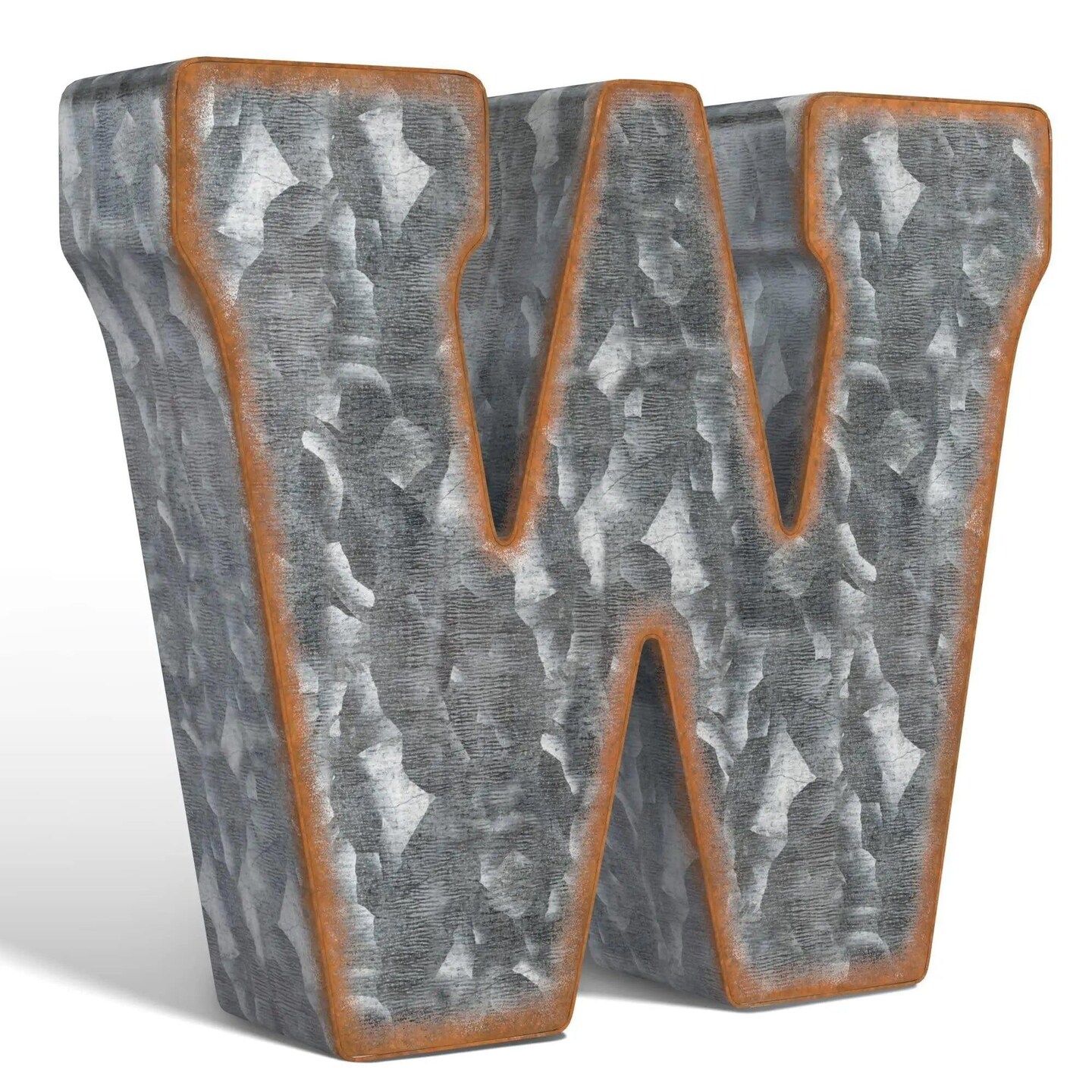 Galvanized Metal Letters for Wall Decor   3D Letter W for Hanging or Freestanding   Unique Blend of Rustic Vintage Western and Industrial Styles   Fits for Living Room Lobby Kitchen Bedroom Decoration