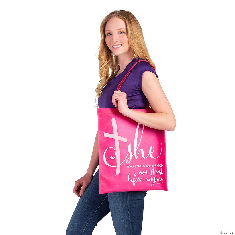 15&#x22; x 17&#x22; Large Woman of God Nonwoven Tote Bags - 12 Pc