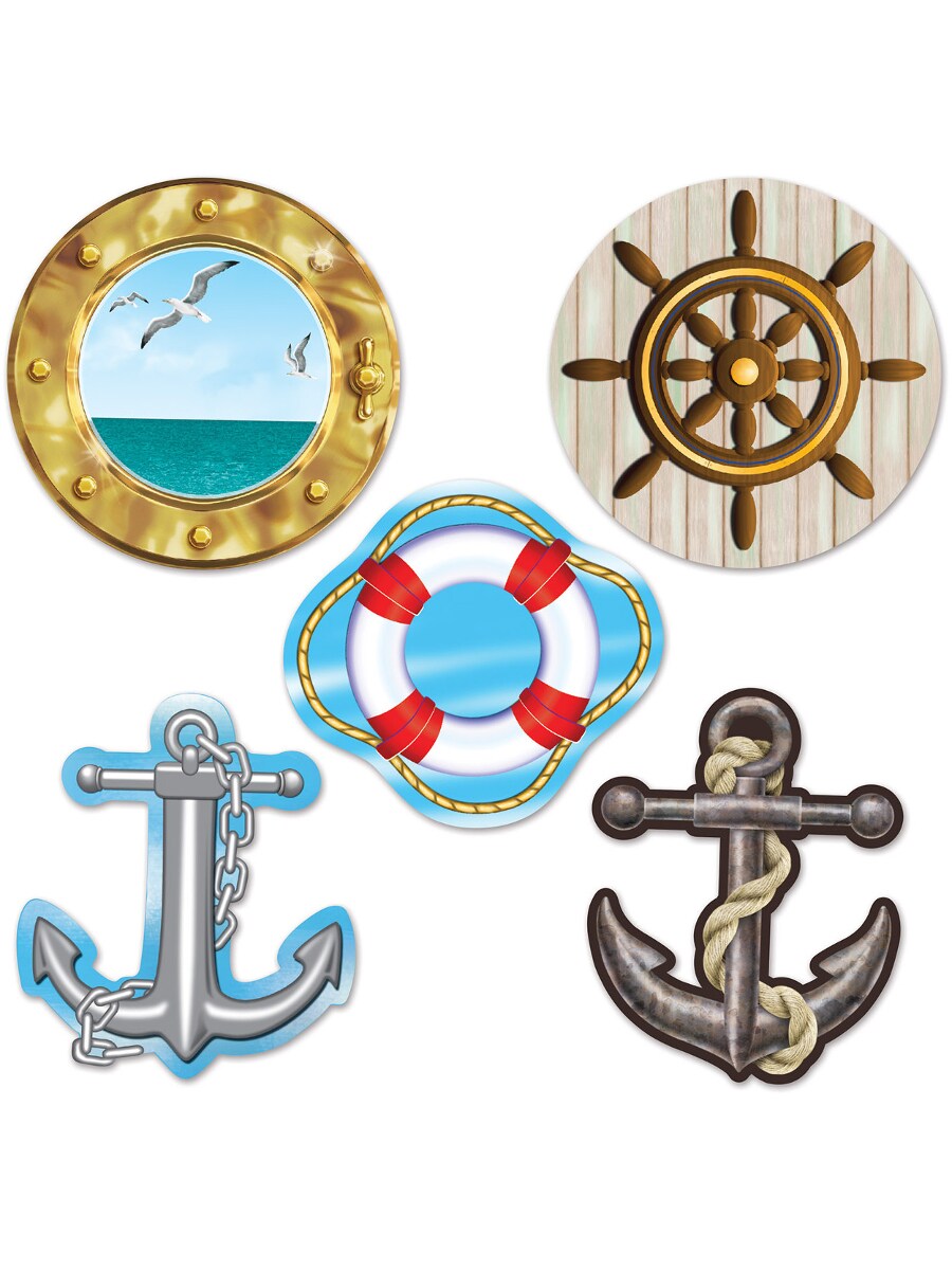 Nautical Ship Anchor Mini Cut Outs Wall Holiday Party Decoration