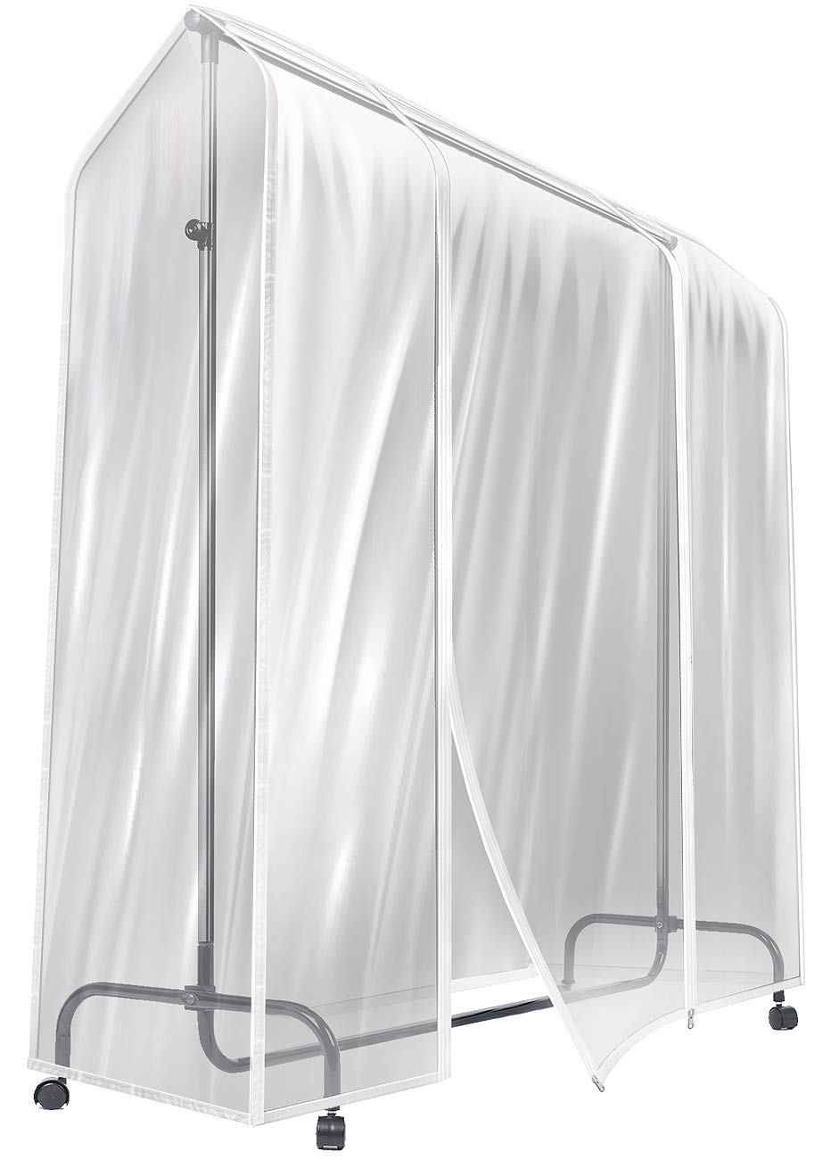 Sorbus (2 Pack) 6 ft Clear Garment Rack Cover - Garment Coat Hanger Protector Clothing Storage for Dresses, Suits, Coats, and more