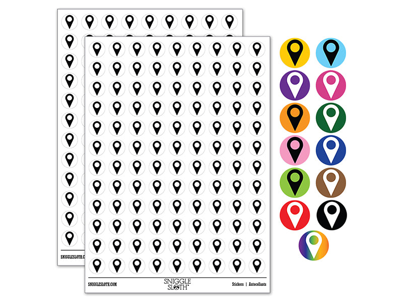 Map Location Symbol 200+ 0.50&#x22; Round Stickers