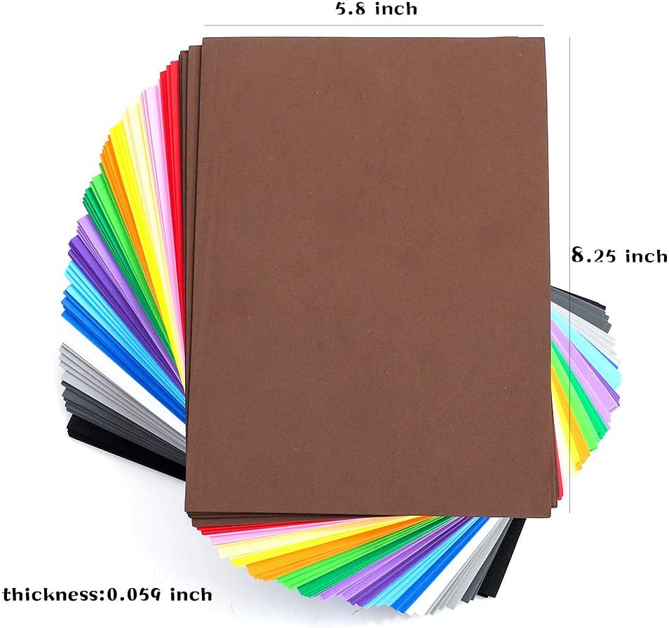 80 PCS EVA Foam Handicraft Sheets, Craft Foam Sheets Assorted Colorful for Craft Projects,Kids DIY Projects Classroom Parties and More(16 Colors - 8.25 x 5.8 inches)