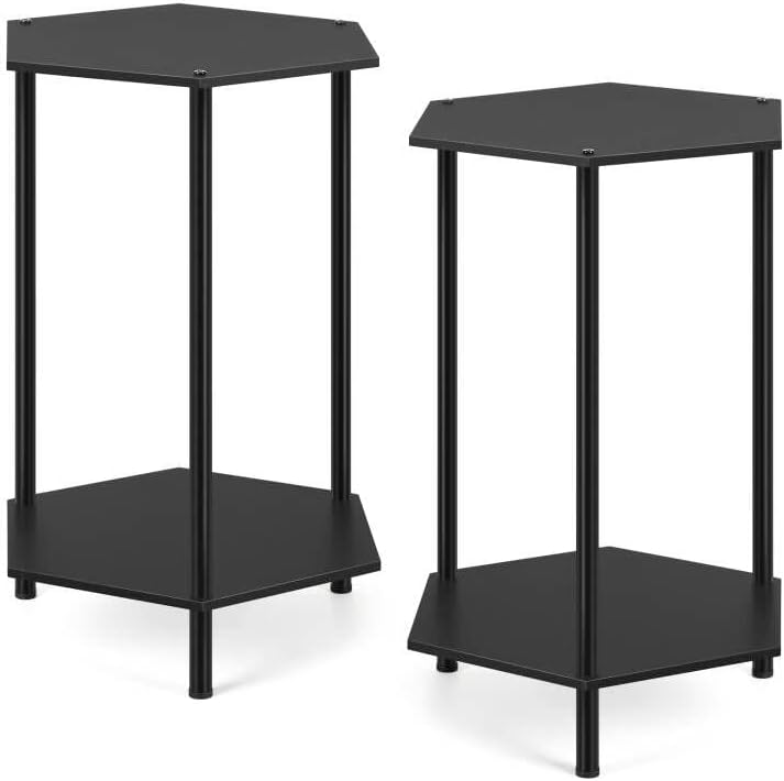 2pcs Nightstands End Table with Storage Shelf