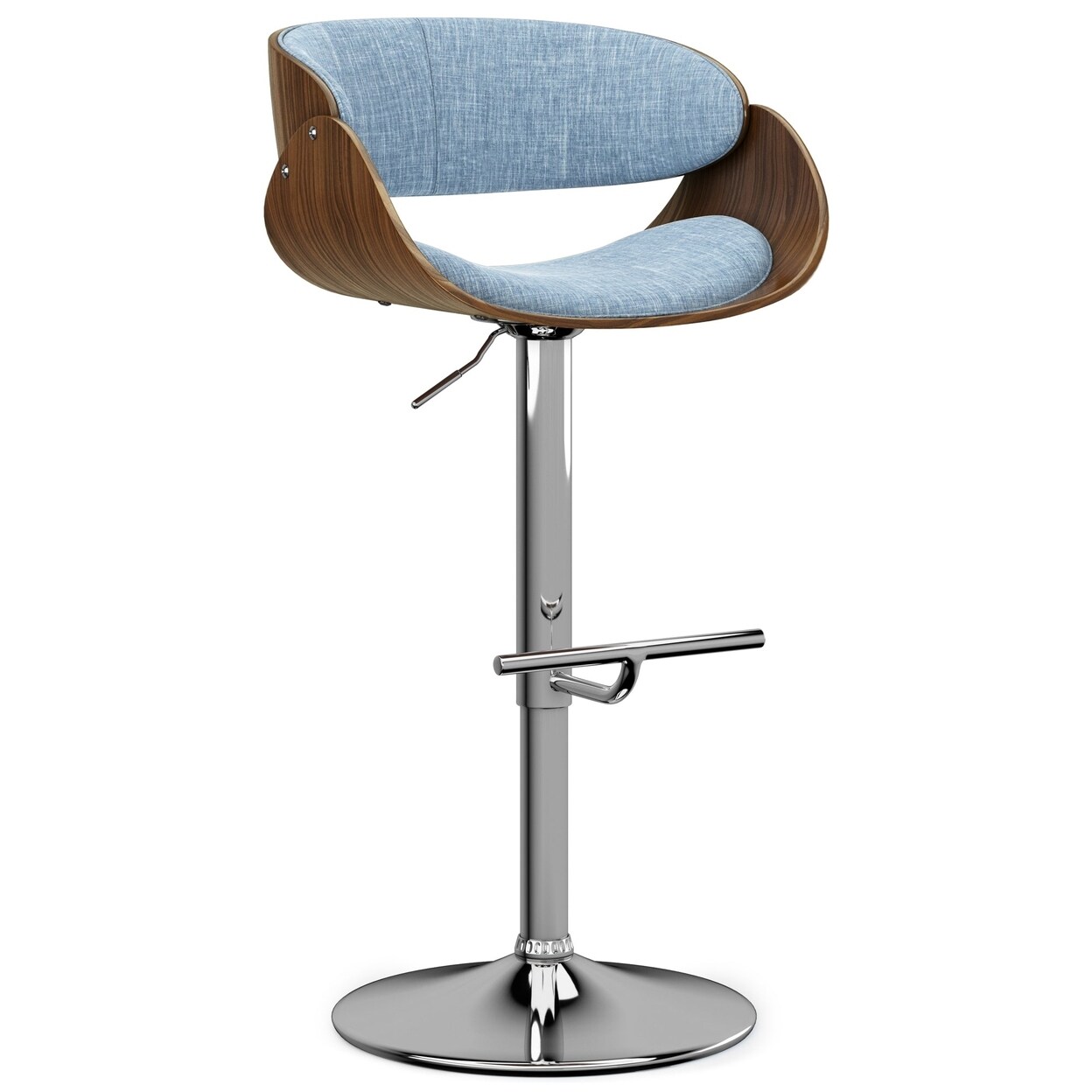 Simplihome Amery 34&#x22; Bar Stool Curved Swivel Gas Lift Adjustable Height, Modern