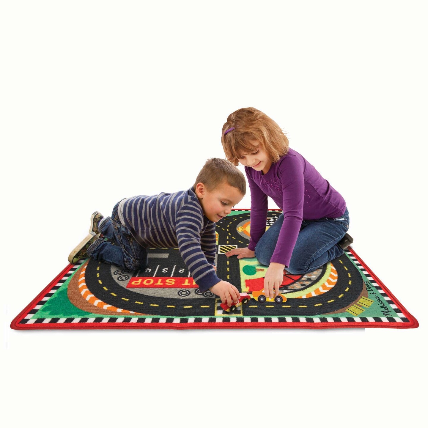 Round the Speedway Race Track Rug &#x26; Car Set