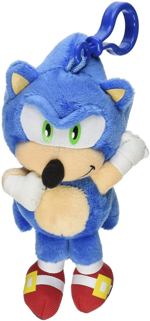 Sonic The Hedgehog 4&#x22; Talking Plush Clip On Sonic