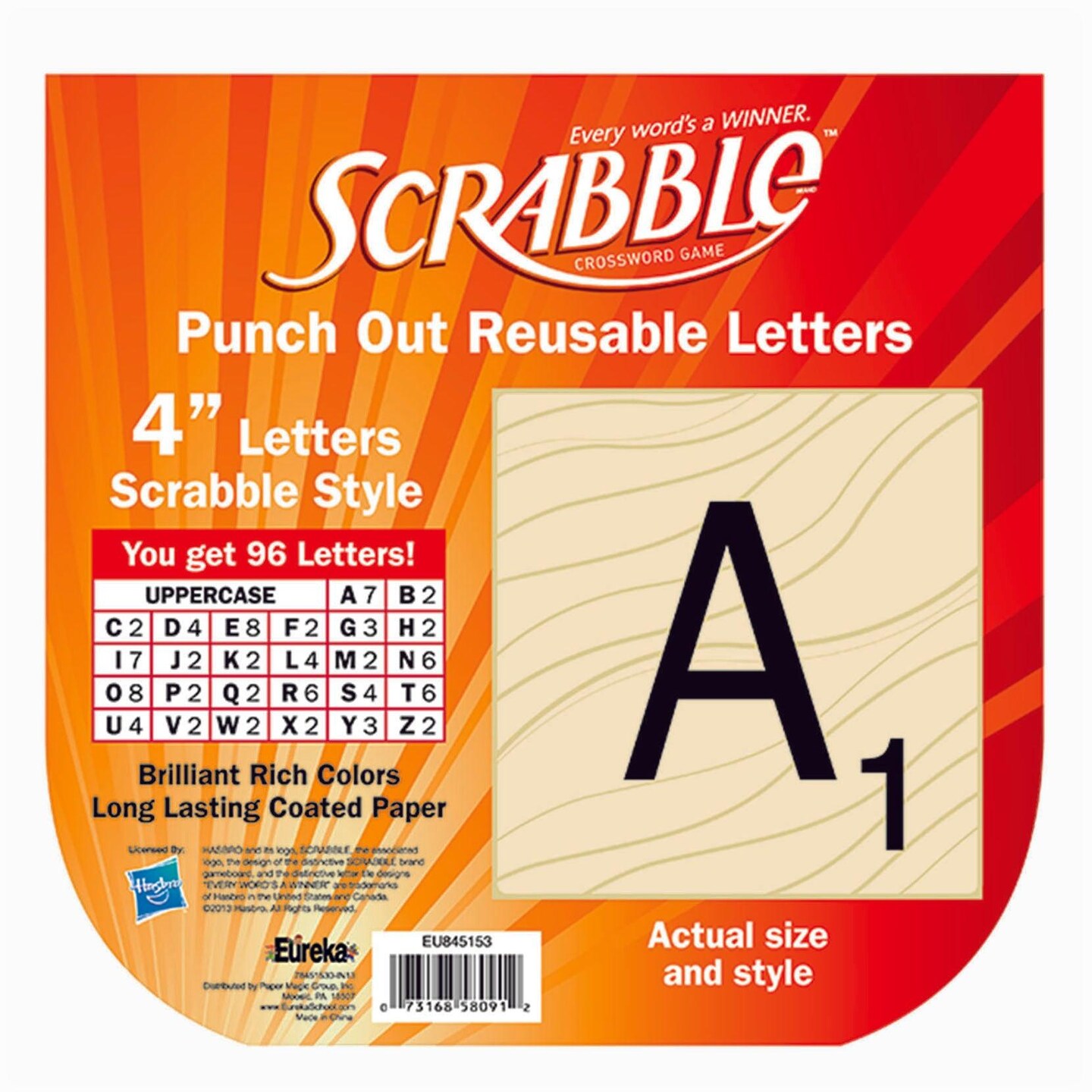 Scrabble&#x2122; Deco 4&#x22; Letters, 96 Per Pack, 3 Packs