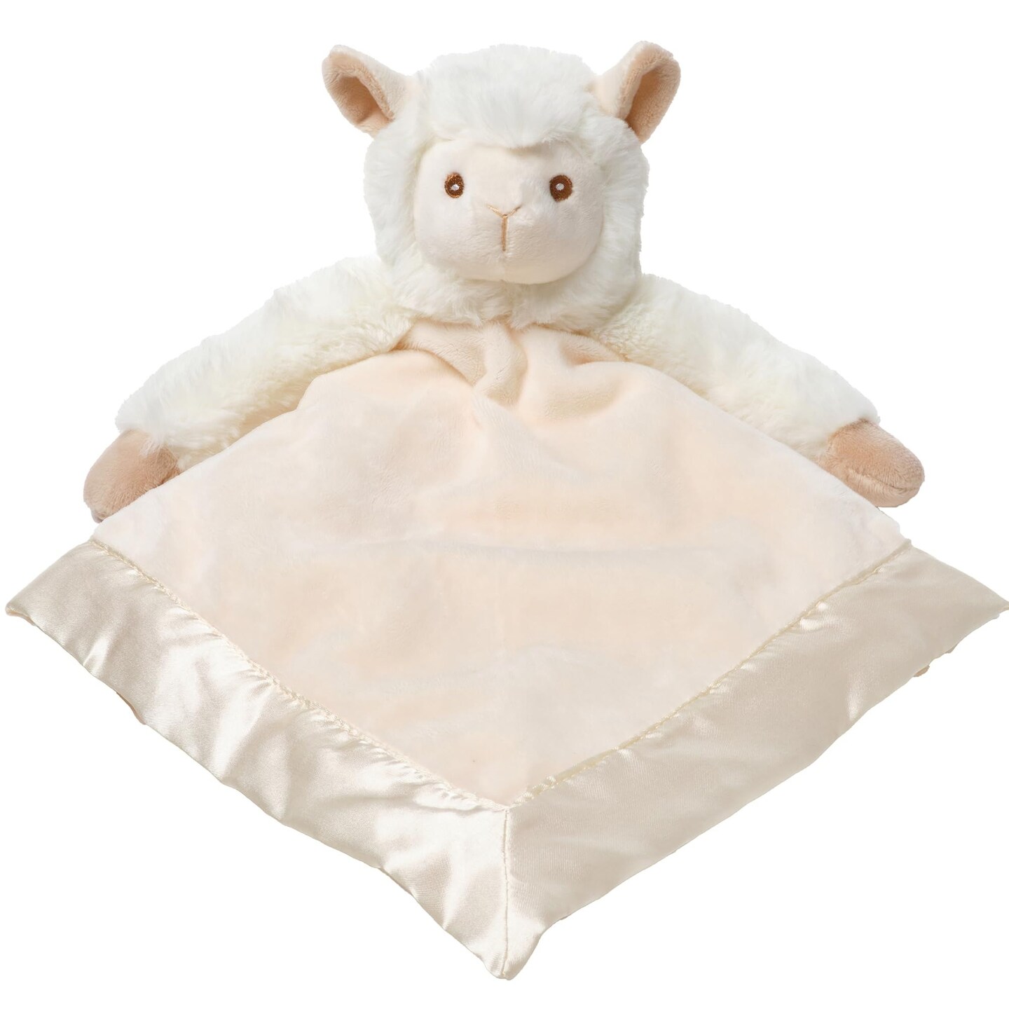 Bearington Baby Lil’ Alma Snuggler, 15 Inch White Llama Plush Stuffed Animal Security Blanket Lovey for Babies