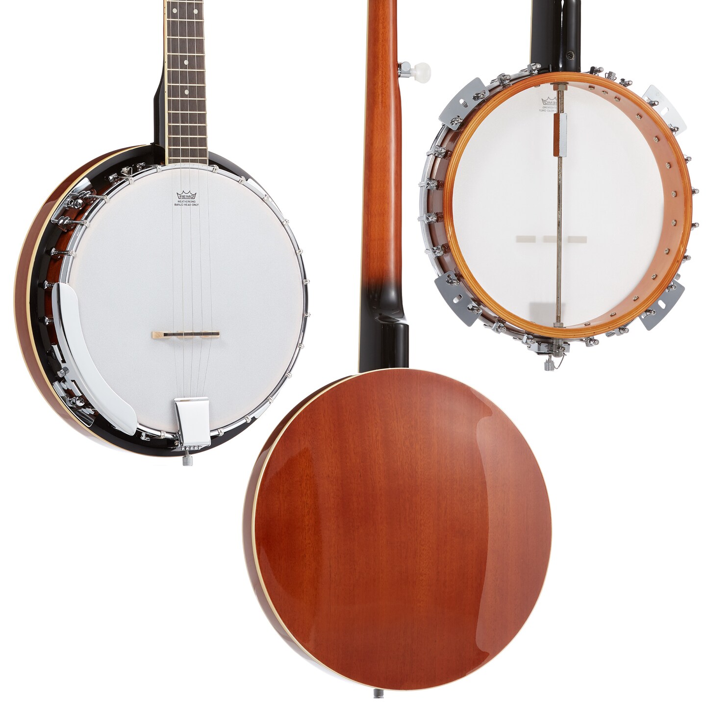 Jameson Guitars 5-String Banjo 24 Bracket with Closed Solid Back and Geared 5th Tuner