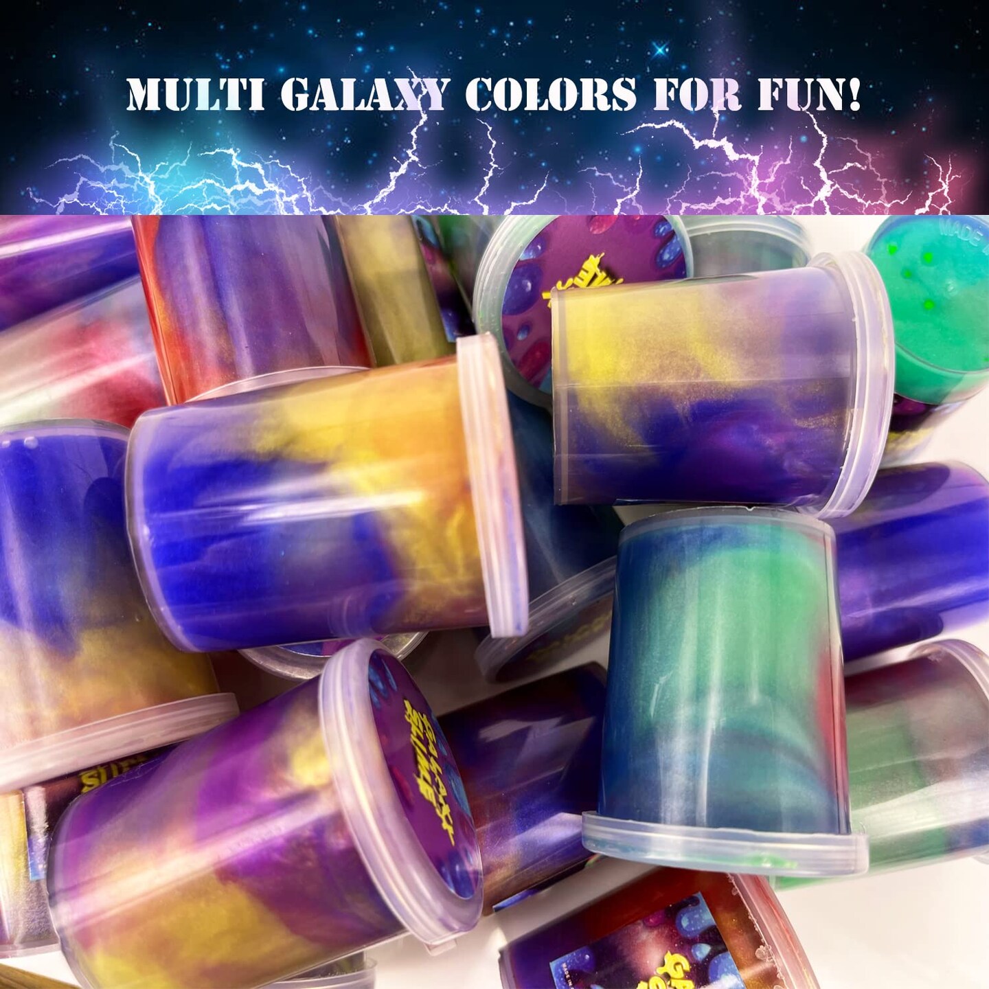 24 Pieces Colorful Galaxy Slime, Stretchy & Non-Sticky,Idea Stocking Stuffers for Christmas,Party Favors for Kids, Sensory and Tactile Stimulation, Stress Relief, Educational Game, for Girls & Boys