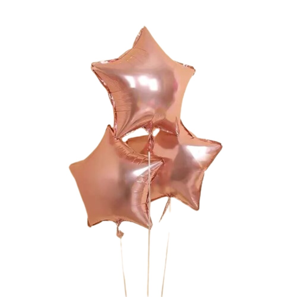 Kitcheniva Rose Gold Metallic Foil Heart Shape Star Shape Balloons Party Decorations 18"